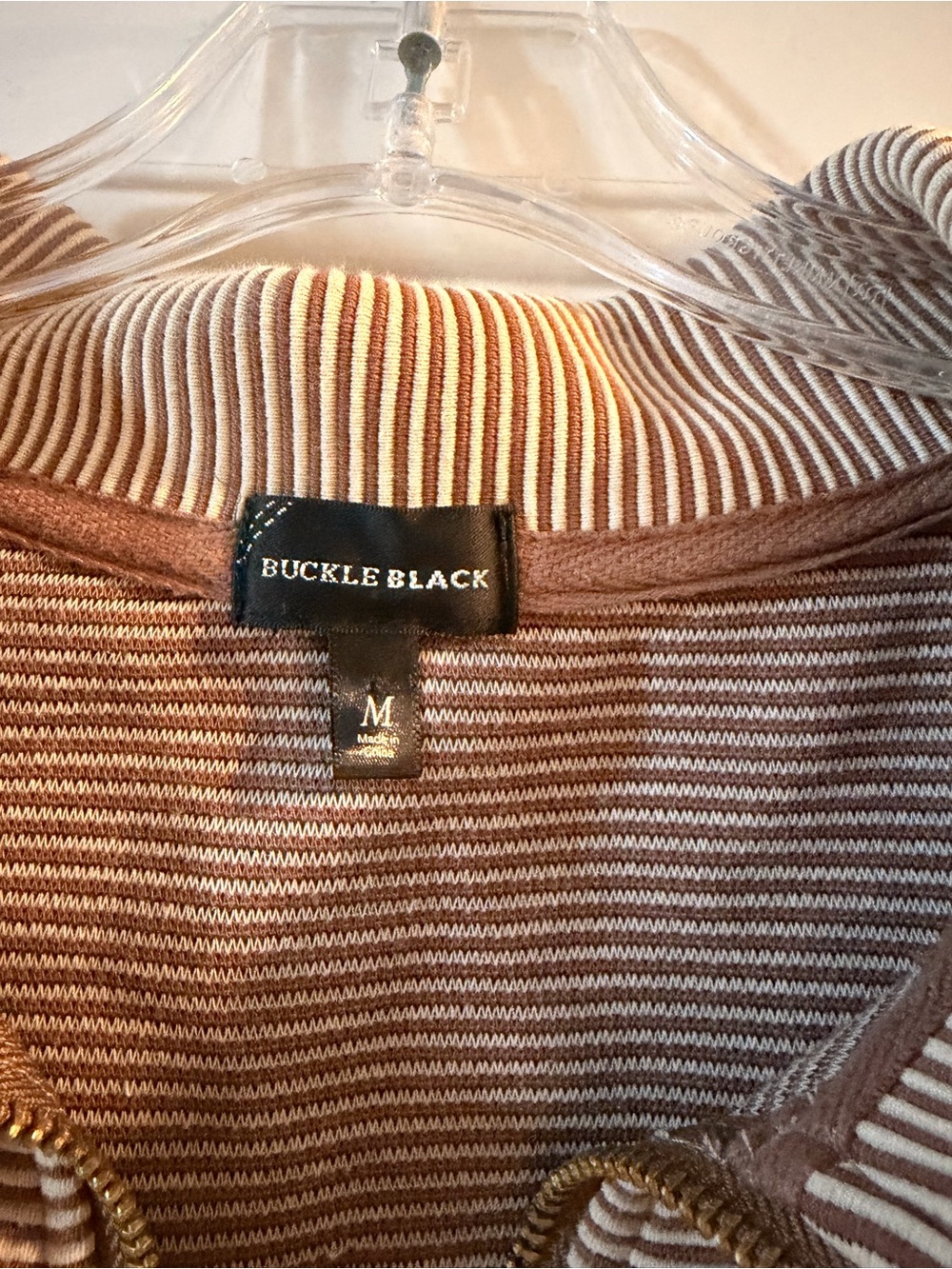 Buckle Beige Ribbed Zip-Front Utility Jacket - Picture 3 of 4